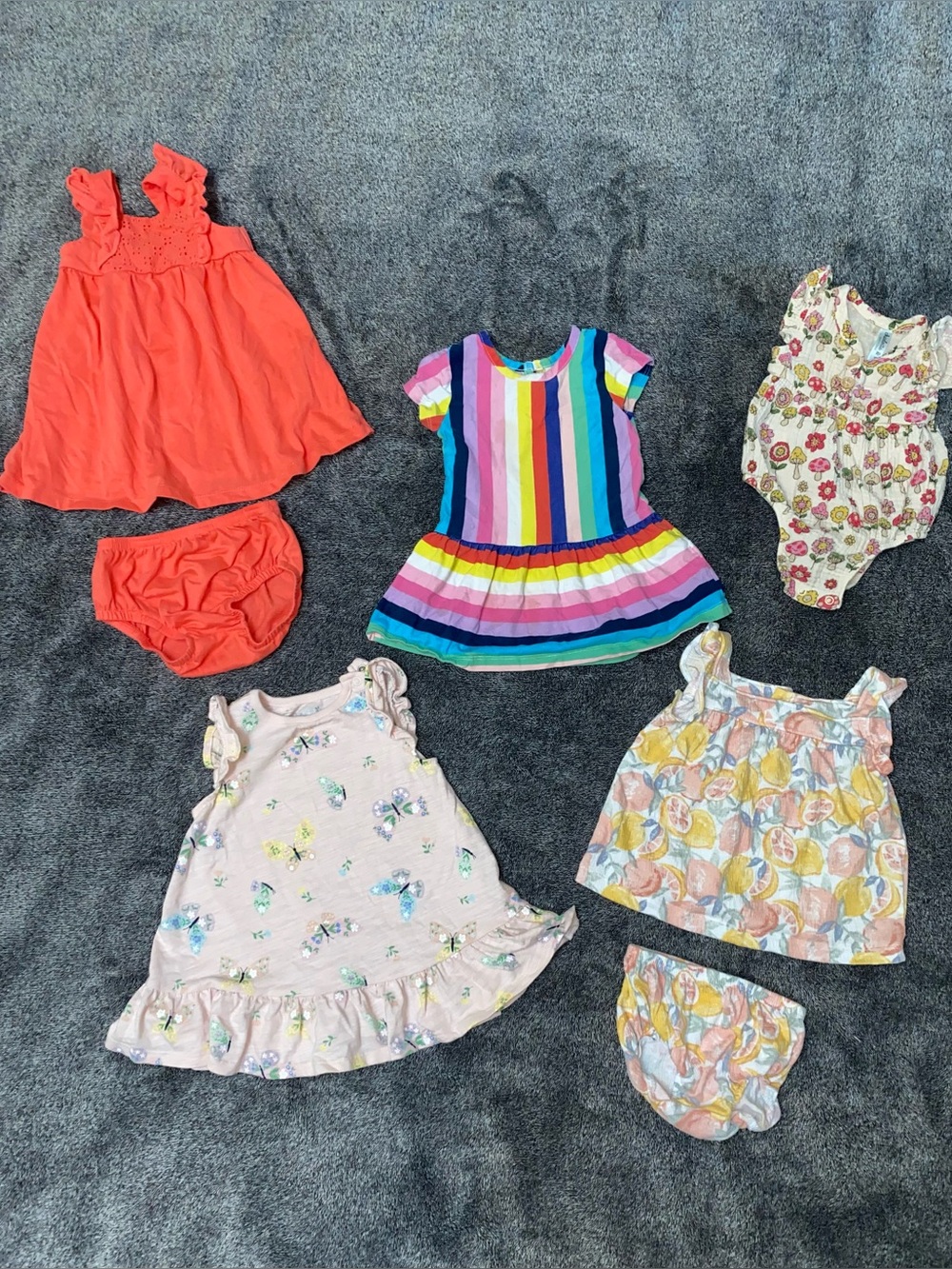 Baby Girl Summer Bundle 6–9 Months | 5 Outfits 7 Pieces | Summer Fun